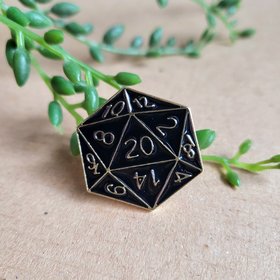 D&D D20 Dice Pin badge