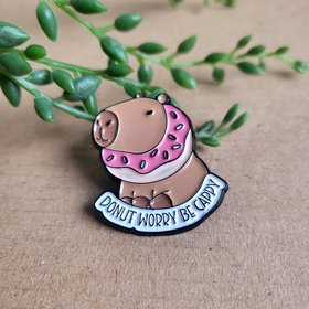 Funny Capybara Enamel Pin badge - be capy