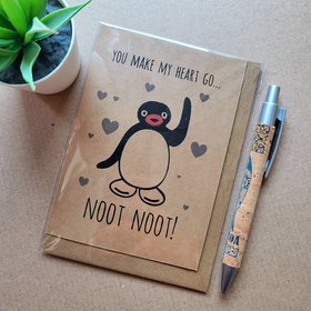 Funny Pingu Valentines card