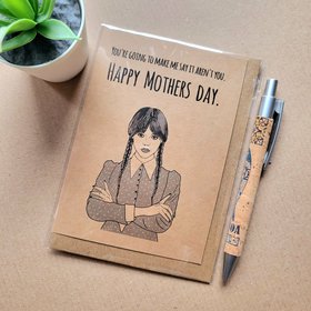 Funny Wednesday Addams Mothers Day card