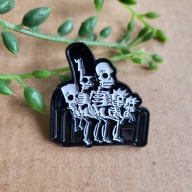 Simpsons Skeletons Enamel Pin Badge
