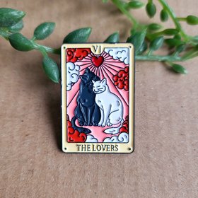 Cat Lovers Tarot Card Enamel Pin badge