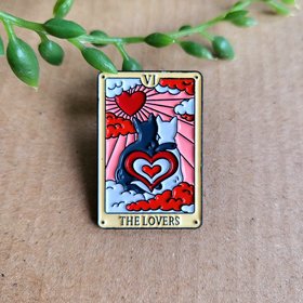 Cats Lovers Tarot Card Enamel Pin badge