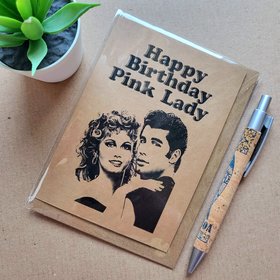 Funny Grease Birthday Card - Pink Ladies