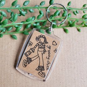 Bang on the Door Groovy Chick Keyring