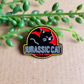 Jurassic Park Cat pin badge