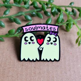 Ghost Soulmates enamel pin badge
