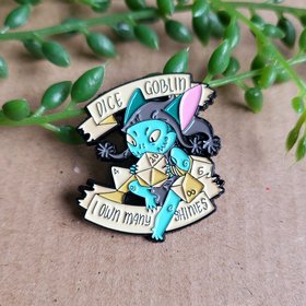 D20 Dice Goblin Pin badge
