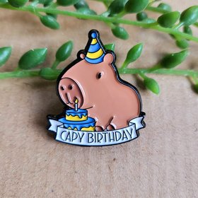 Funny Capybara Birthday Pin badge