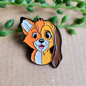 The Fox and the Hound enamel pin badge