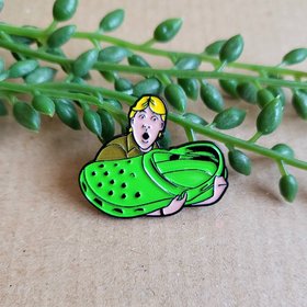 Funny Steve Irwin Enamel Pin badge