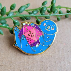 D20 Otter Enamel Pin badge - Dungeons and Dragons