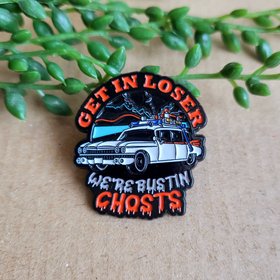 Ghostbusters enamel pin badge with Ecto-1