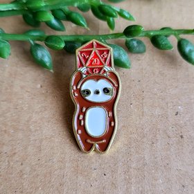 D20 Sloth Enamel Pin badge - Dungeons and Dragons