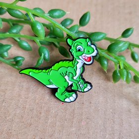The land before time enamel pin badge, ducky green dinosaur enamel pin badge