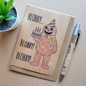 Mr Blobby birthday card.