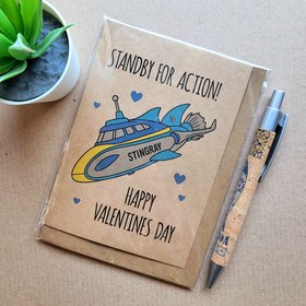 Stingray Valentines day card.