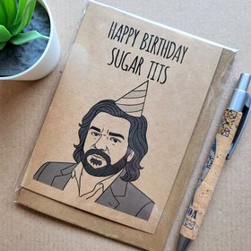 Matt Berry birthday card featuring Douglas Reynholm from the IT crowd.