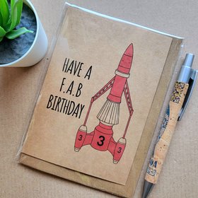 Funny Thunderbirds birthday card.