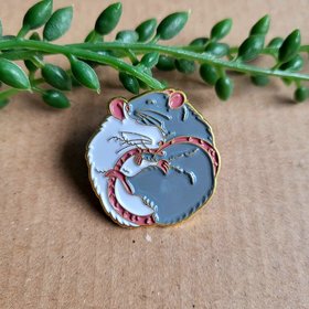 Yin Yang Rat Enamel Pin badge