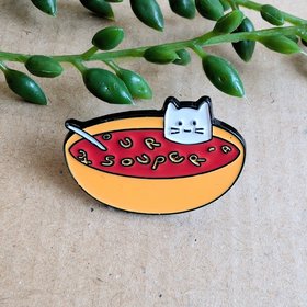 Funny Cat Enamel Pin Badge - You're Super