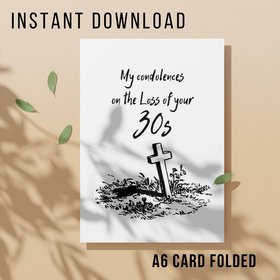 Funny 40th Birthday Card - Printable Instant Download