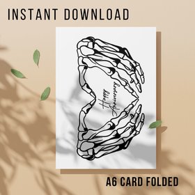 Gothic Anniversary Card - Printable Instant Download