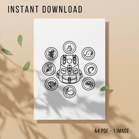 Video Game Colouring Page - Printable Instant Download