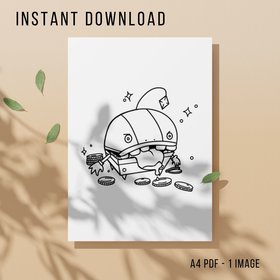 Dungeons and Dragons Mimic Colouring Page - Printable Instant Download