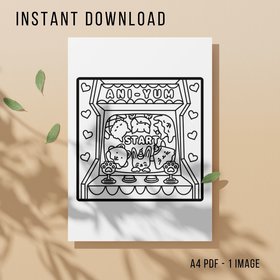 Retro Arcade Game Colouring Page - Printable Instant Download