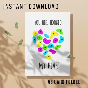 Funny Climber Valentines Card - Printable Instant Download