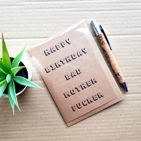 Funny Pulp Fiction Birthday Card Blank inside Movie Quote - Happy Birthday Bad Mother Fucker