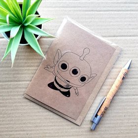 Toy Story Alien Birthday Card - The Claw Cute Disney Funko Pop Blank Card