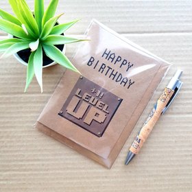 Funny Gamer Birthday Card - Happy Birthday Level up +1