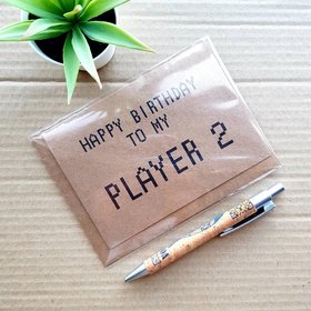 Funny Gamer Birthday Card - To my Player 2
