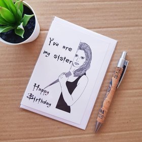 Funny Sister Buffy Birthday Card