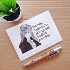 The Labyrinth Birthday card - valentines Jareth goblin king card