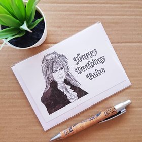 Funny Labyrinth Birthday card - Happy Birthday Babe