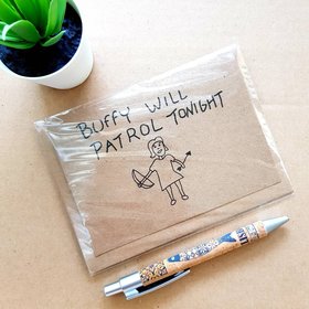 Funny Buffy will patrol tonight Card - Blank Buffy The Vampire Slayer Birthday Card