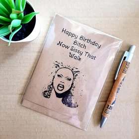Funny Rupauls Drag Race Birthday Card - Sissy That Walk birthday Card