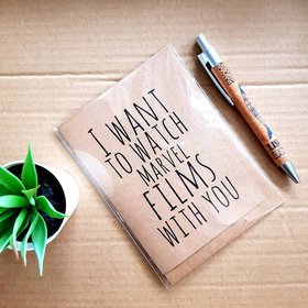 Marvel Valentines Card - I want to watch Marvel Films with you