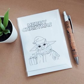 Baby Yoda Christmas Card - Star Wars Mandalorian Card