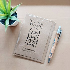 Funny Daria Birthday Card - I'm overcome with emotion