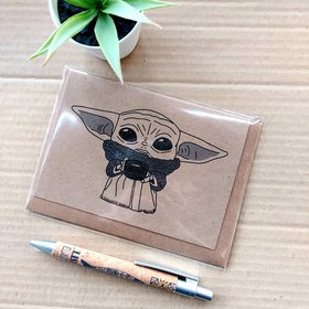 Cute The Mandalorian Birthday Card - Funko Pop