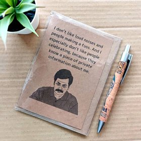 Parks and Recreation Birthday Card - Funny Ron Swanson Birthday card
