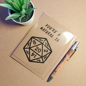 Funny Dungeons and Dragons Valentines Card - you're a natural 20