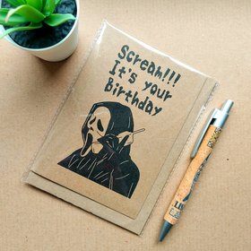 Funny Ghostface Birthday Card - Scream it's your birthday!