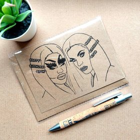 Trixie and Katya Birthday Card - Happy Birthday Bitch