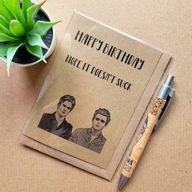 Funny vampire diaries Birthday Card - Salvatore Brothers
