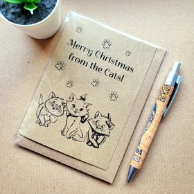 Merry Christmas from the Cats card - xmas card from Cats to owner